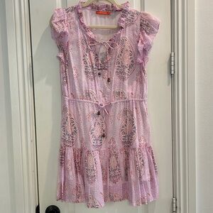 Oliphant Pink and Blue Ruffled Top